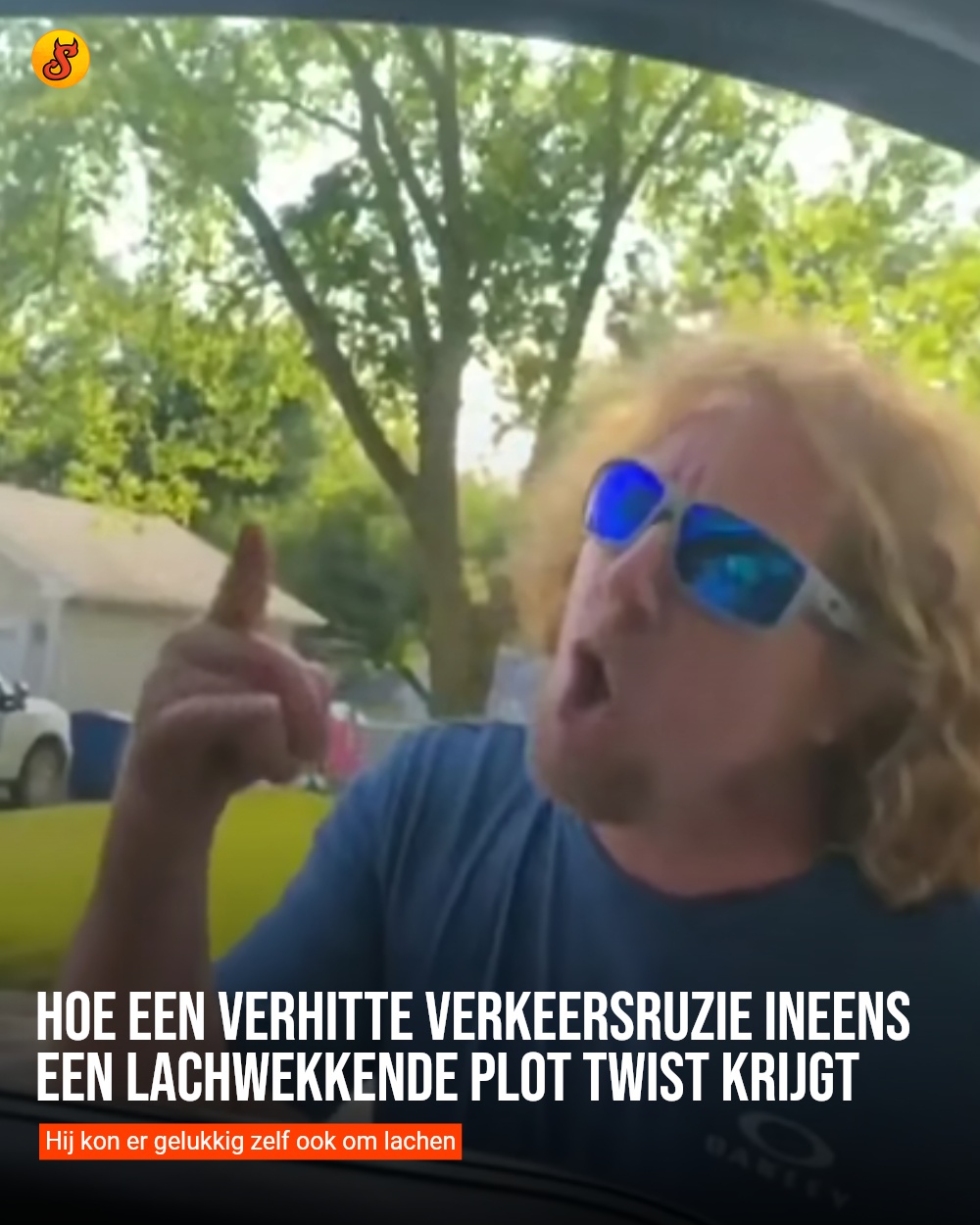 Hoe een verhitte verkeersruzie ineens een lachwekkende plot twist krijgt