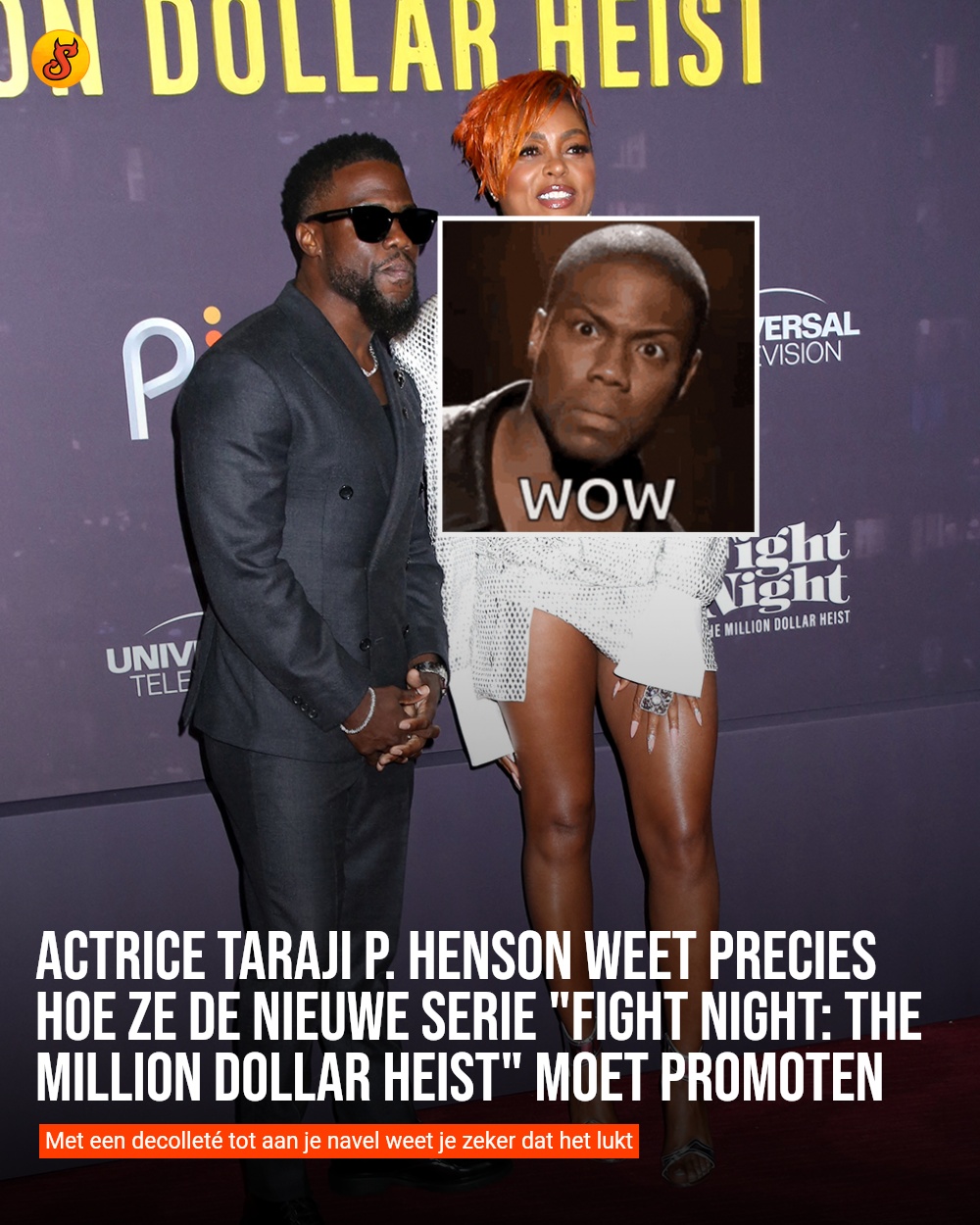 Actrice Taraji P. Henson weet precies hoe ze de nieuwe serie "Fight Night: The Million Dollar Heist" moet promoten