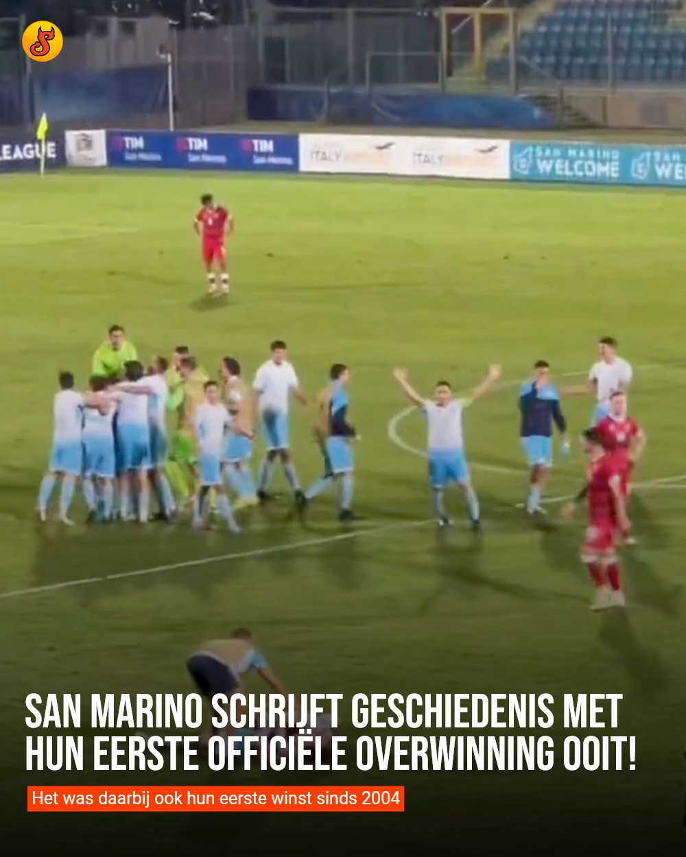 San Marino schrijft geschiedenis met hun eerste officiële overwinning OOIT!