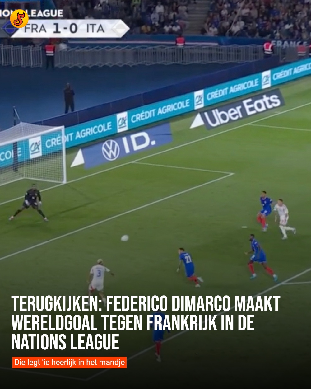 Terugkijken: Federico Dimarco maakt wereldgoal tegen Frankrijk in de Nations League