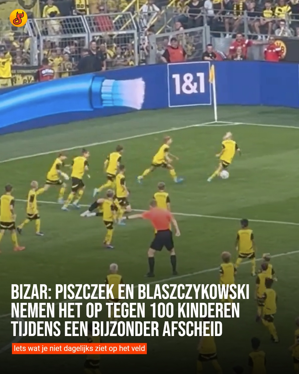 Bizar: Piszczek en Blaszczykowski nemen het op tegen 100 kinderen tijdens een bijzonder afscheid