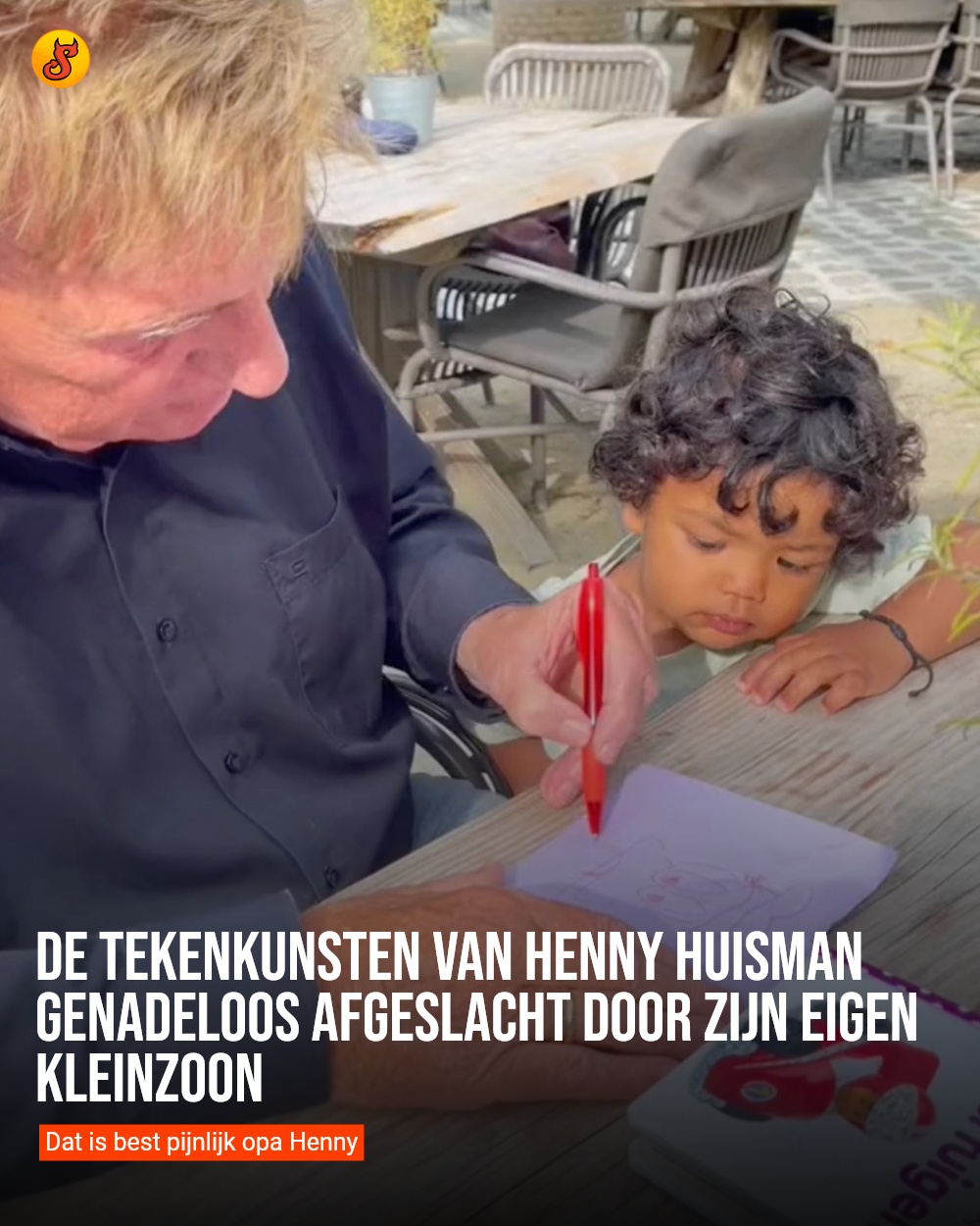 De tekenkunsten van Henny Huisman genadeloos afgeslacht door zijn eigen kleinzoon