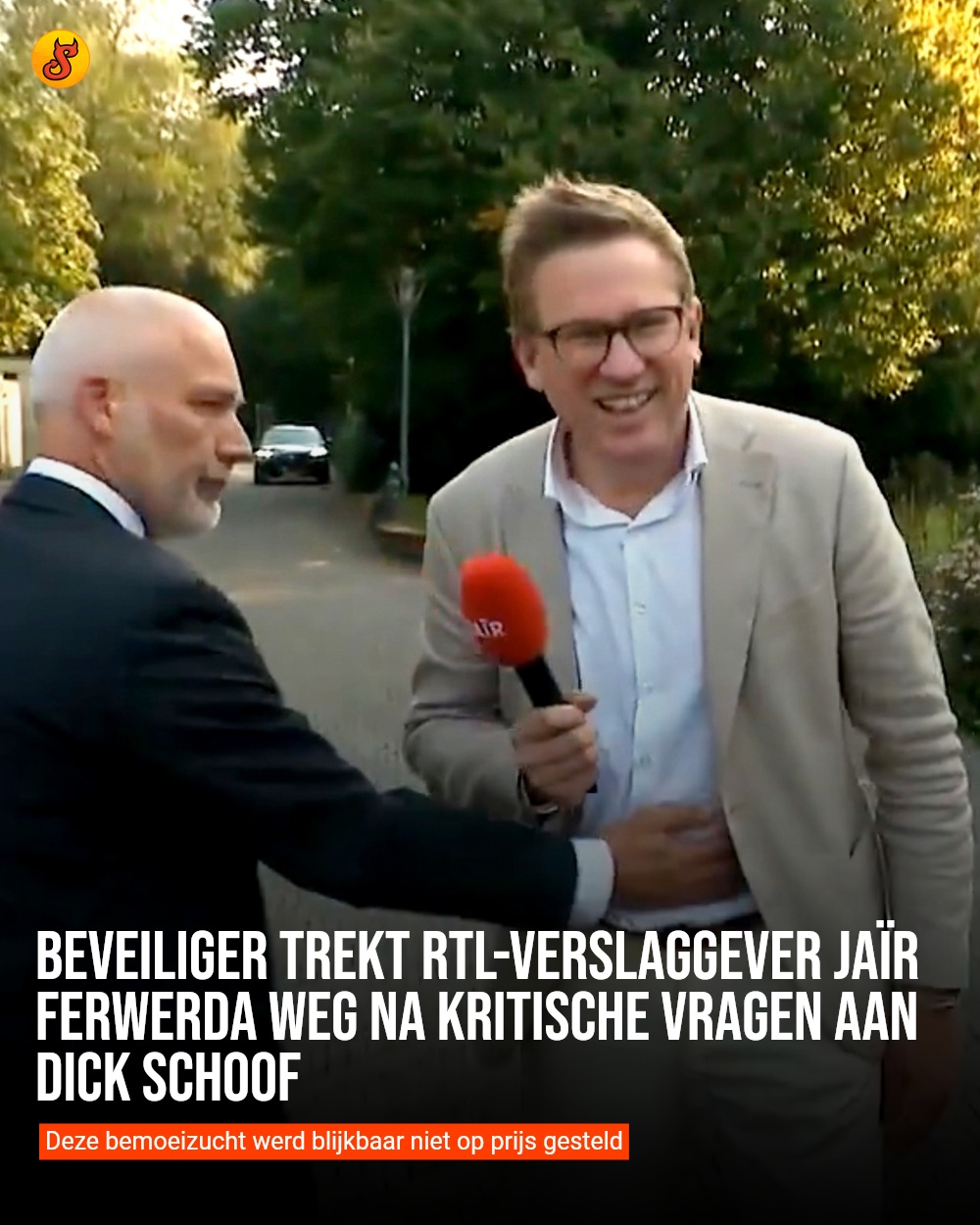 Beveiliger trekt RTL-verslaggever Jaïr Ferwerda weg na kritische vragen aan Dick Schoof