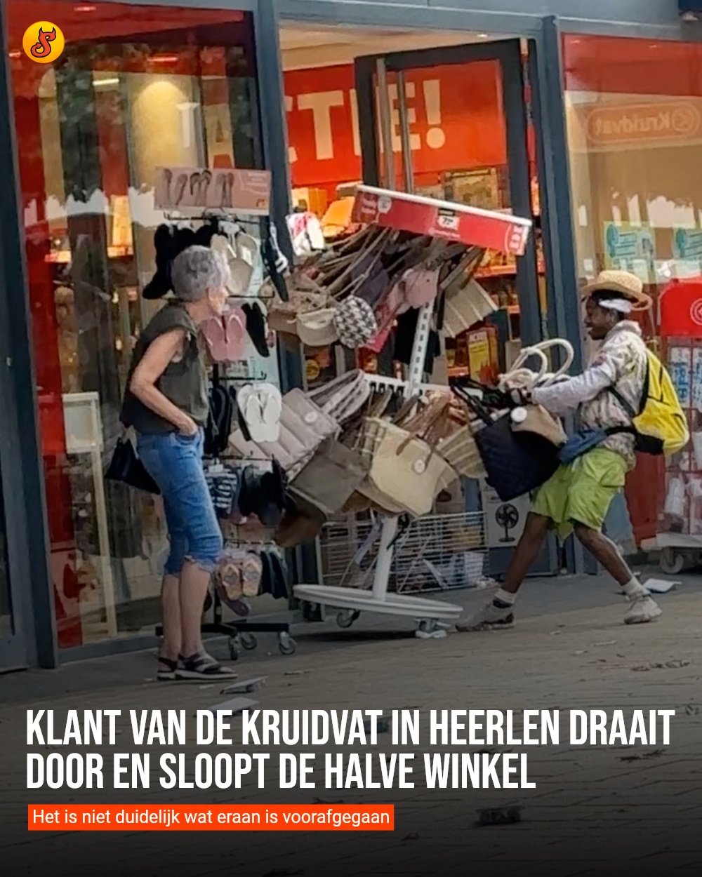 Klant van de Kruidvat in Heerlen draait door en sloopt de halve winkel