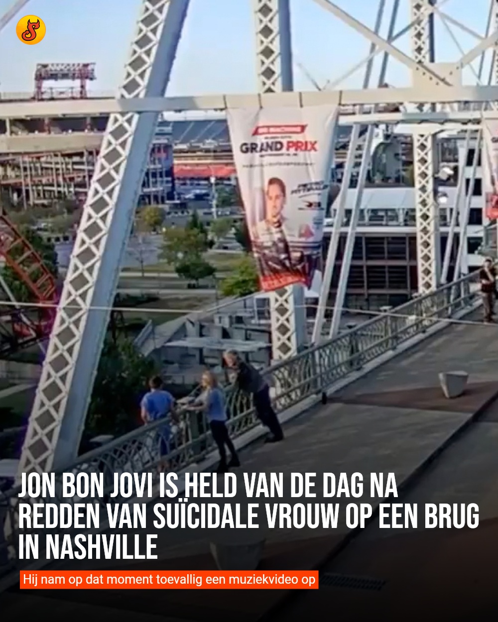 Jon Bon Jovi is held van de dag na redden van suïcidale vrouw op een brug in Nashville