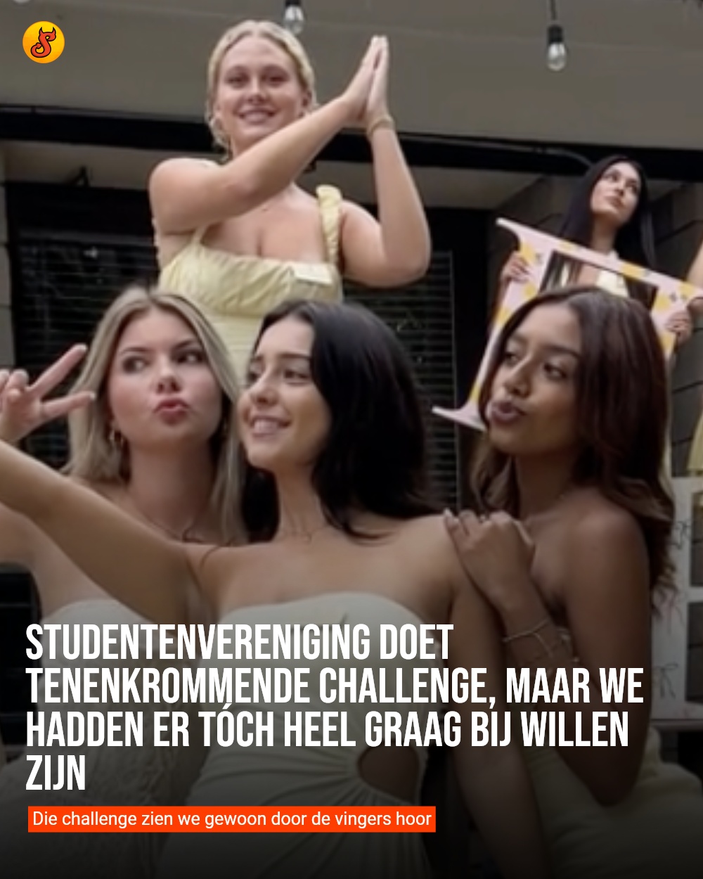 Studentenvereniging doet tenenkrommende challenge, maar we hadden er tóch heel graag bij willen zijn