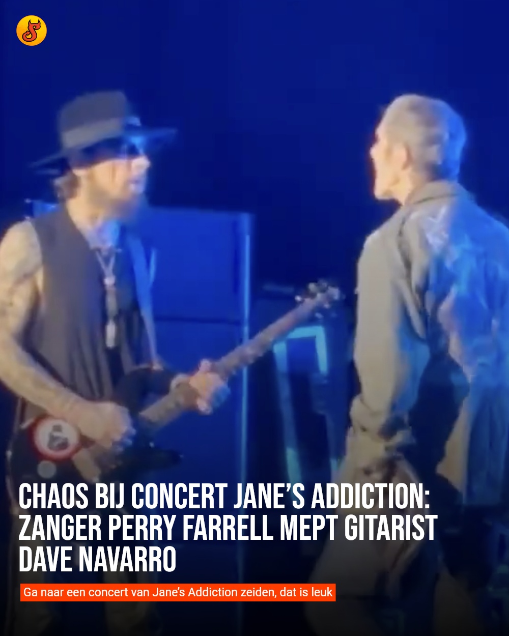 Chaos bij concert Jane’s Addiction: zanger Perry Farrell mept gitarist Dave Navarro