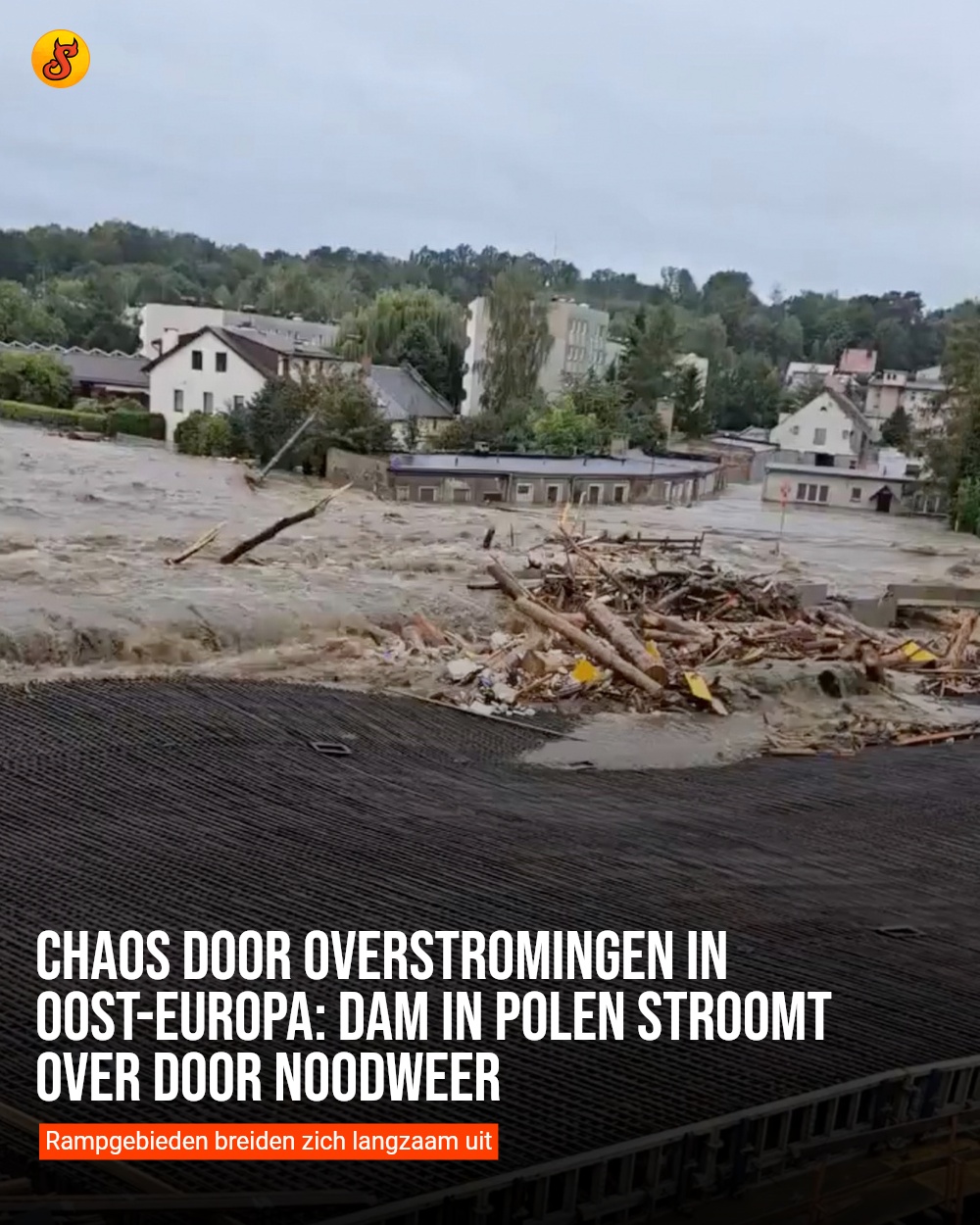 Chaos door overstromingen in Oost-Europa: Dam in Polen stroomt over door noodweer