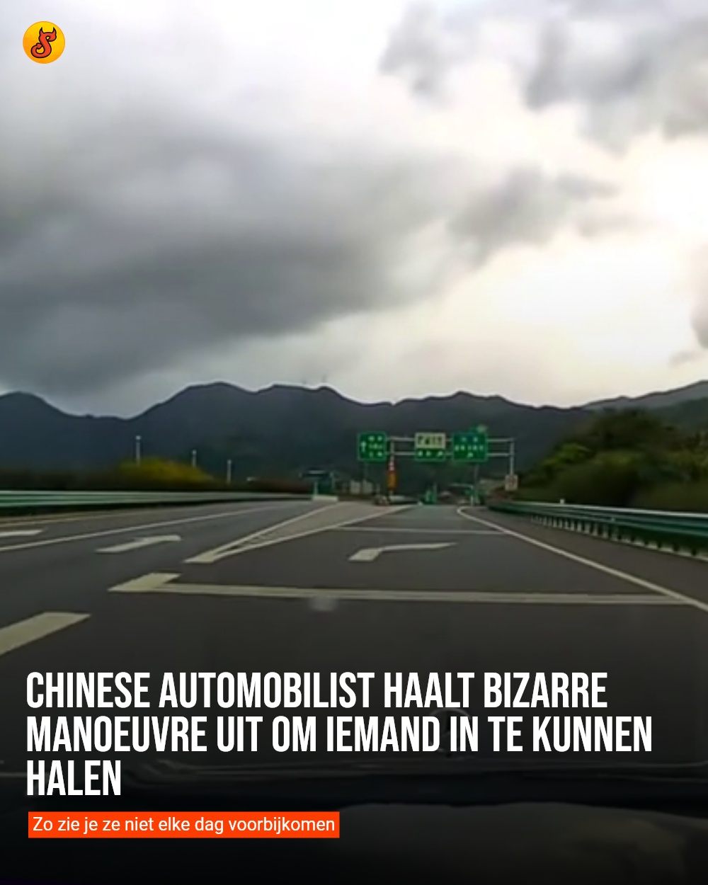 Chinese automobilist haalt bizarre manoeuvre uit om iemand in te kunnen halen