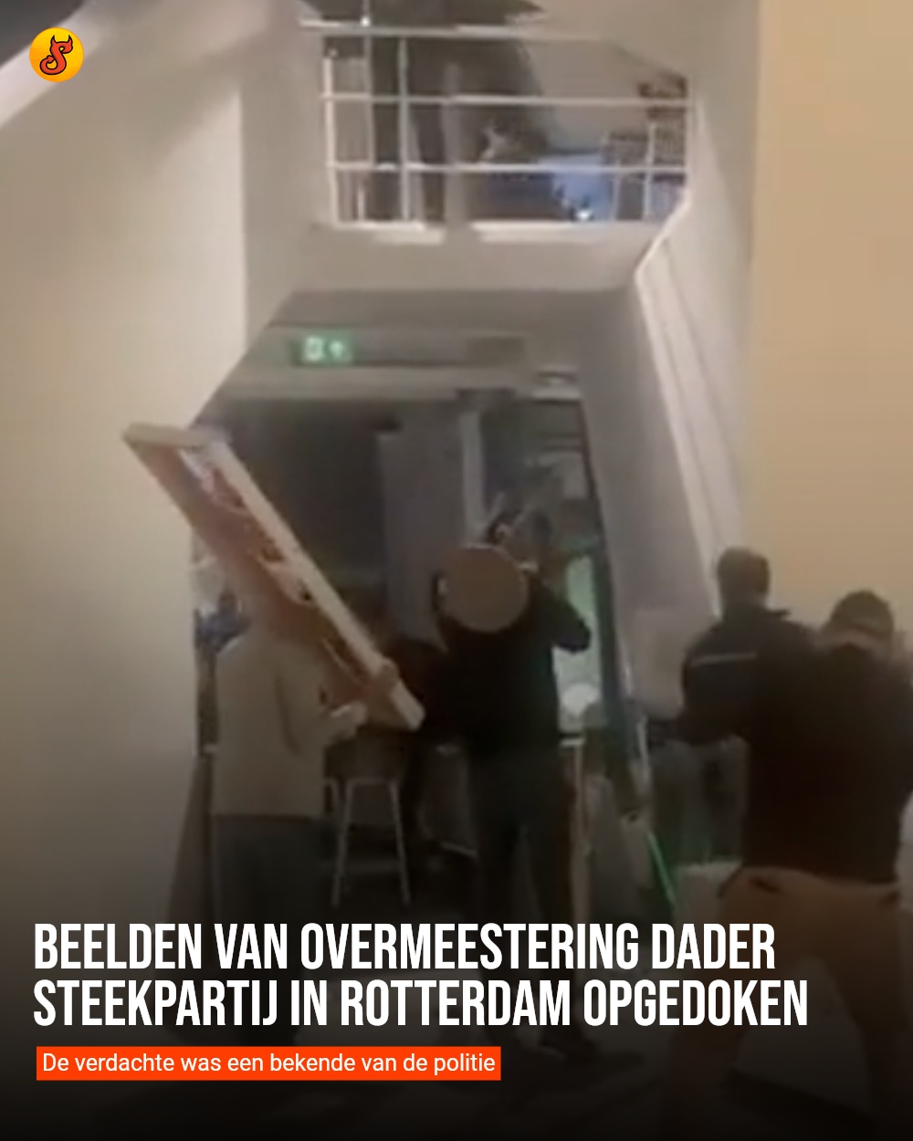 Beelden van overmeestering dader steekpartij in Rotterdam opgedoken