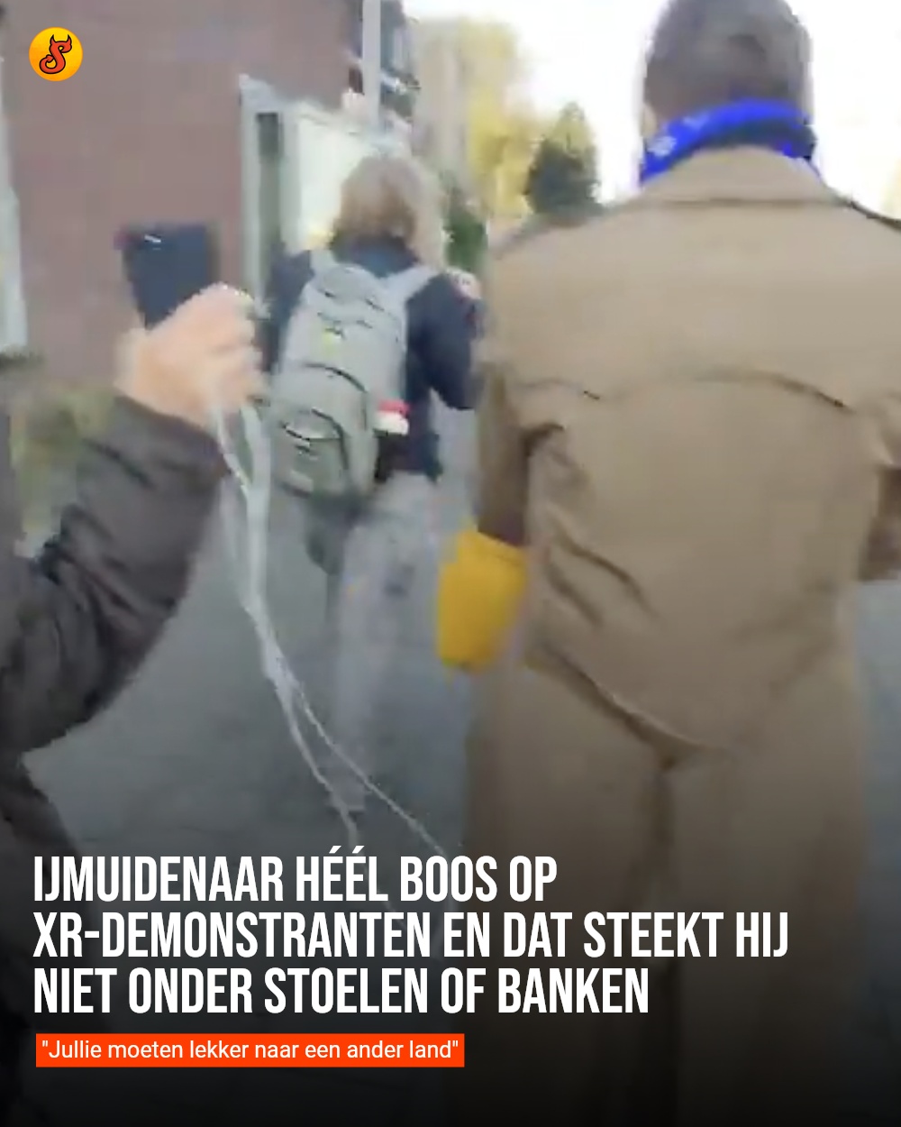 IJmuidenaar héél boos op XR-demonstranten en dat steekt hij niet onder stoelen of banken