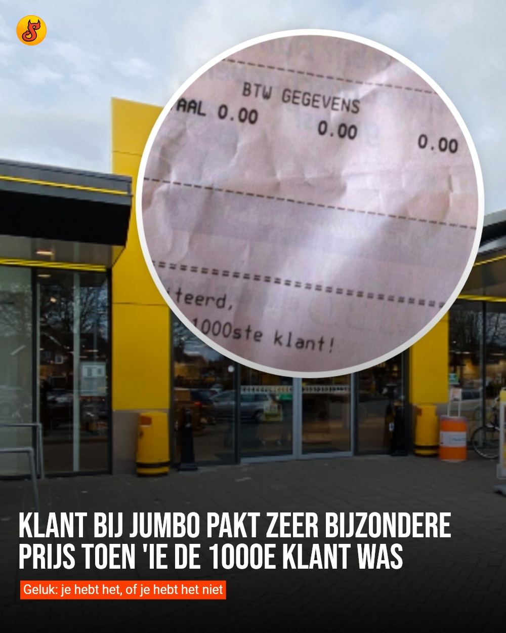 Klant bij Jumbo pakt zeer bijzondere prijs toen 'ie de 1000e klant was