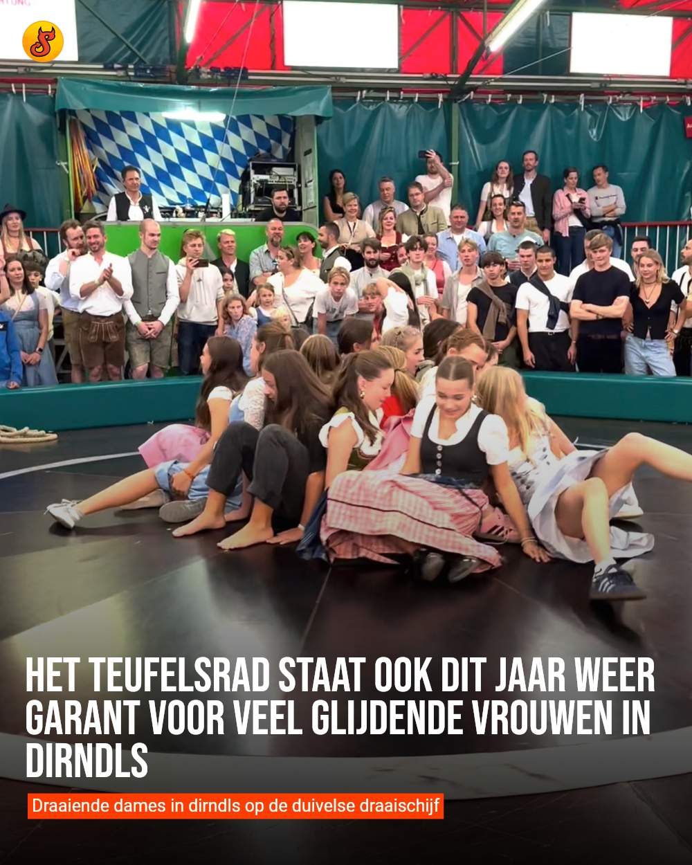 Het Teufelsrad staat ook dit jaar weer garant voor veel glijdende vrouwen in dirndls