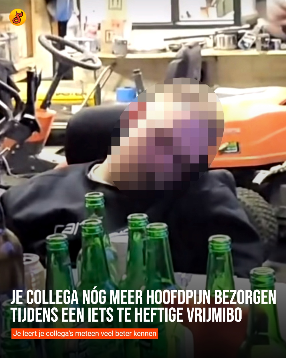 Je collega nóg meer hoofdpijn bezorgen tijdens een iets te heftige VrijMiBo