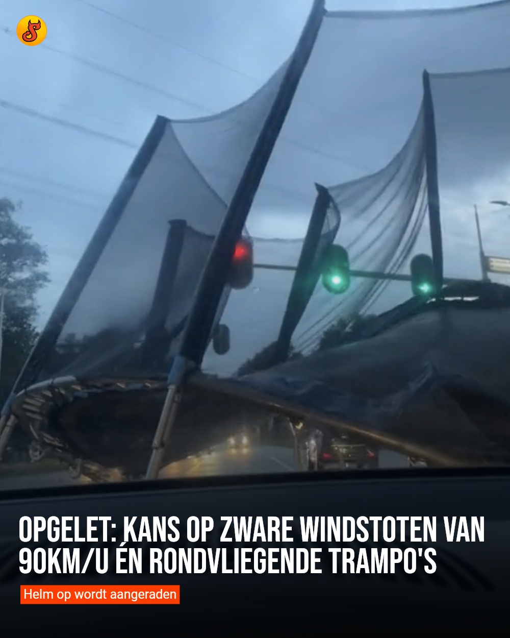 Opgelet: Kans op zware windstoten van 90km/u én rondvliegende trampo's