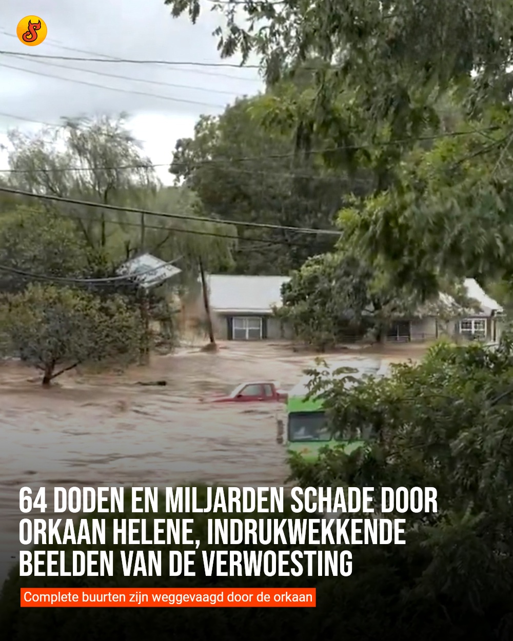 64 doden en miljarden schade door orkaan Helene, indrukwekkende beelden van de verwoesting