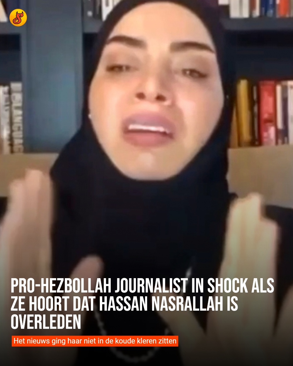 Pro-Hezbollah journalist in shock als ze hoort dat Hassan Nasrallah is overleden