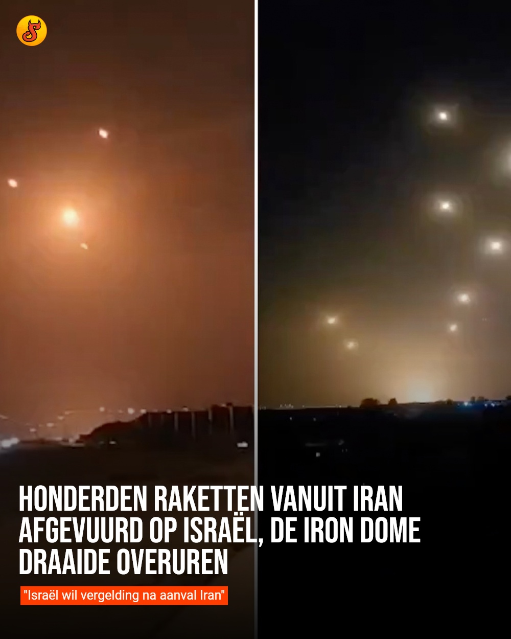 Honderden raketten vanuit Iran afgevuurd op Israël, de Iron Dome draaide overuren