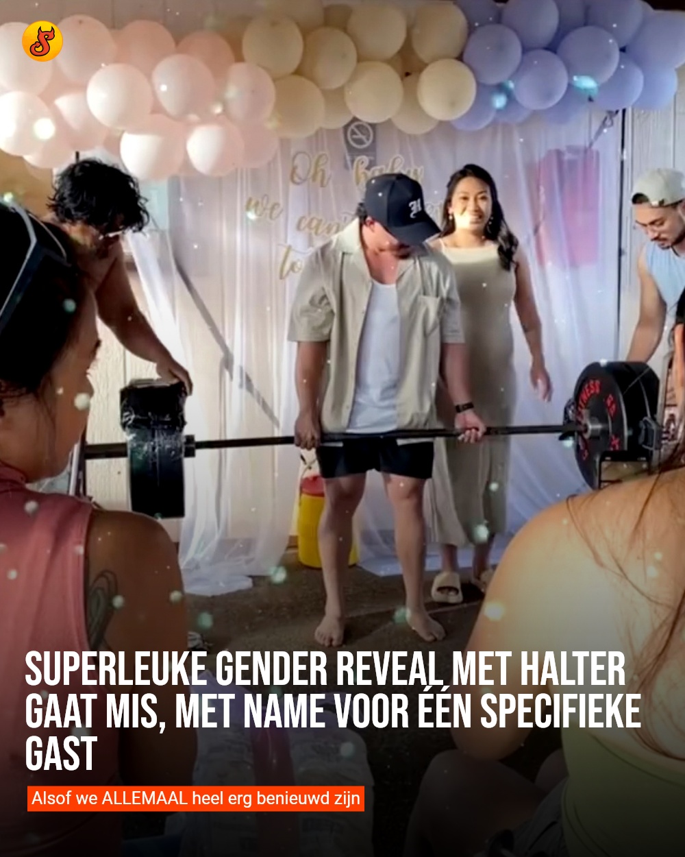 Superleuke gender reveal met halter gaat mis, met name voor één specifieke gast