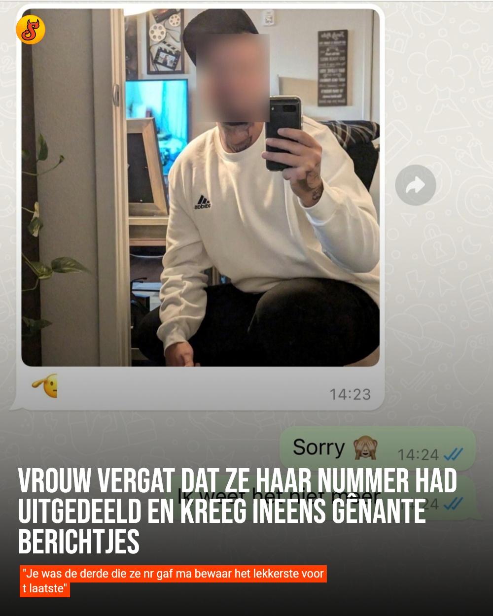 Vrouw vergat dat ze haar nummer had uitgedeeld en kreeg ineens gênante berichtjes