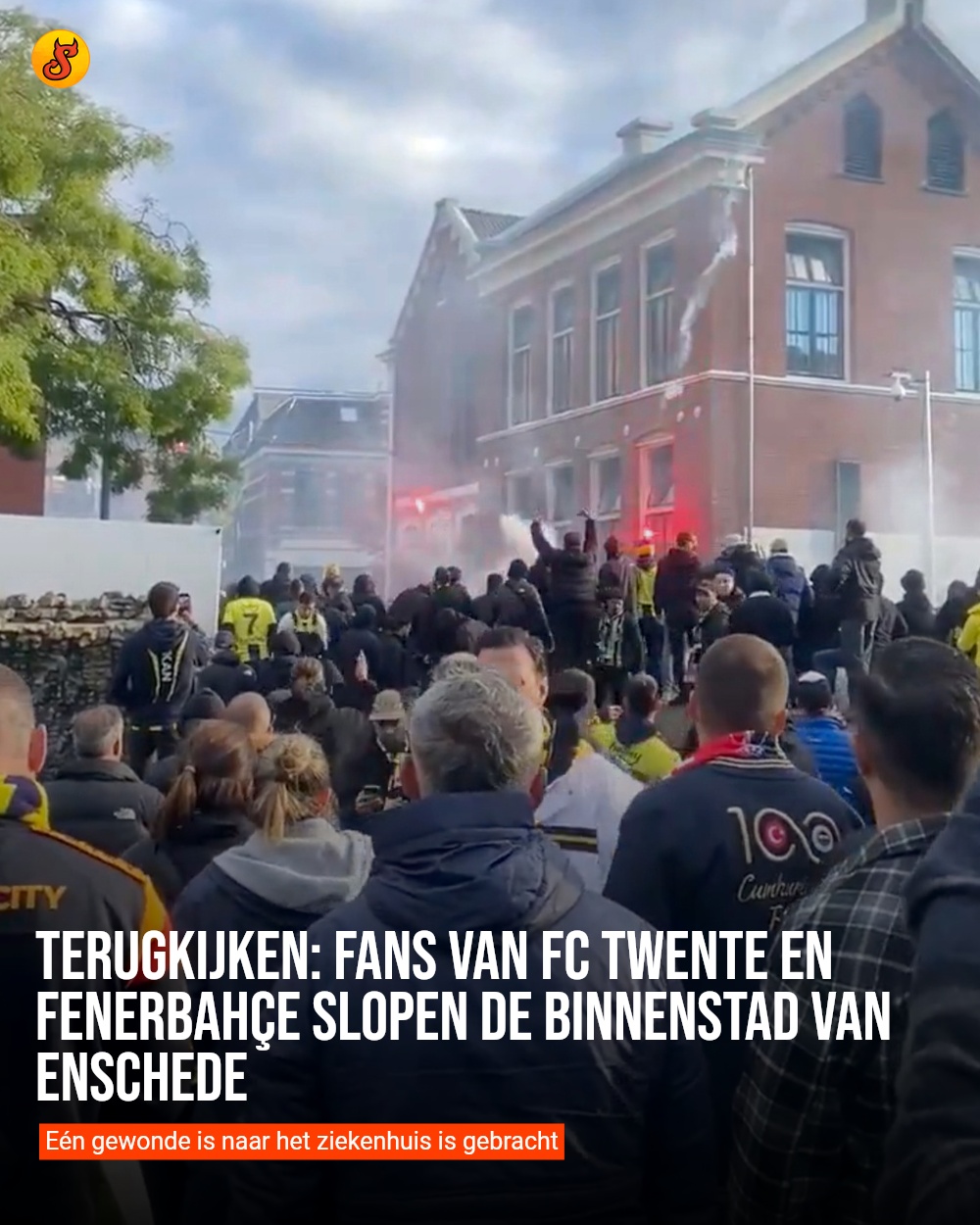 Terugkijken: Fans van FC Twente en Fenerbahçe slopen de binnenstad van Enschede