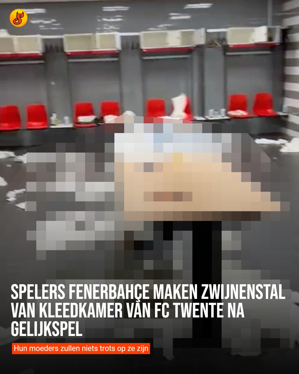 Spelers Fenerbahçe maken zwijnenstal van kleedkamer van FC Twente na gelijkspel