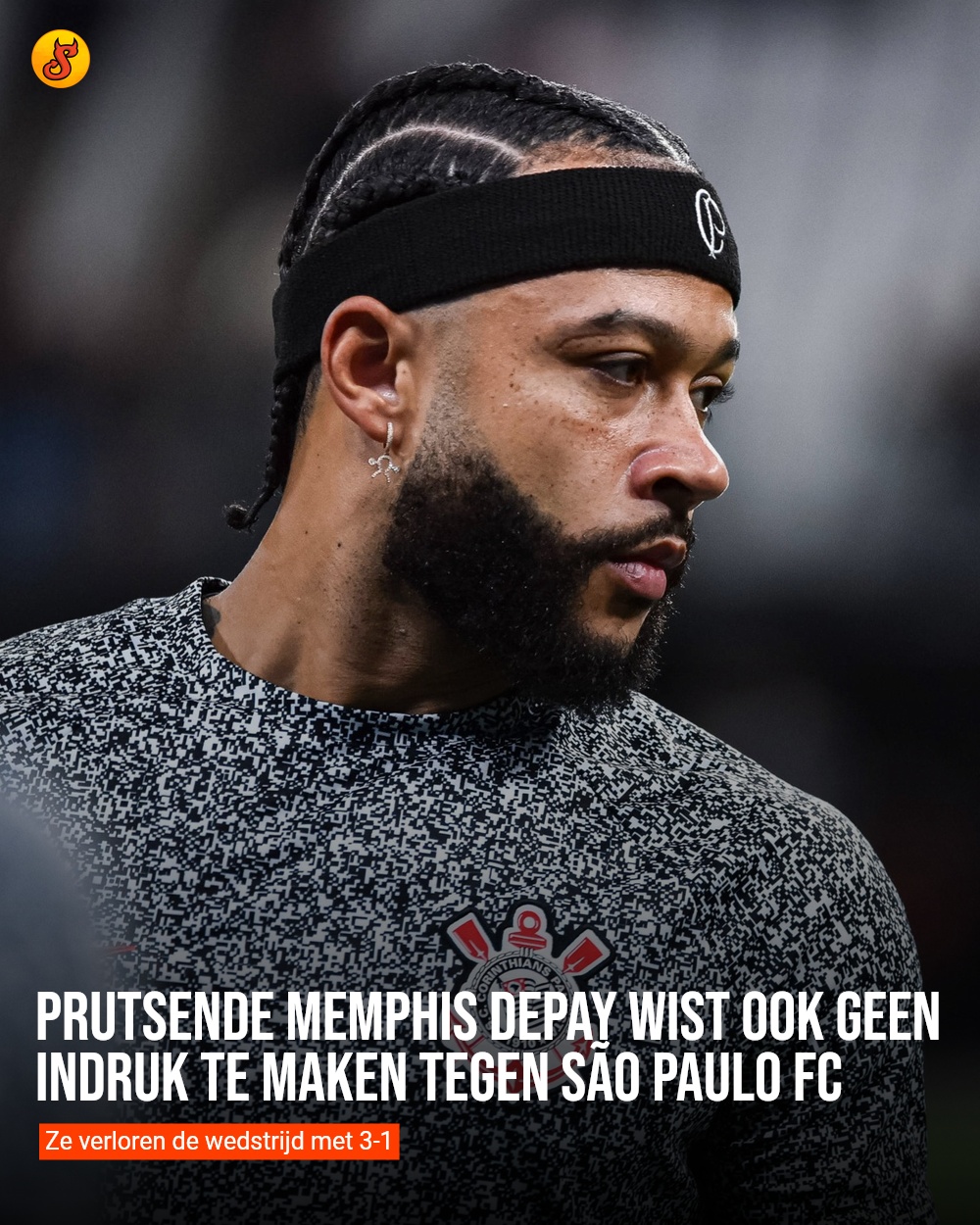 Prutsende Memphis Depay wist ook geen indruk te maken tegen São Paulo FC