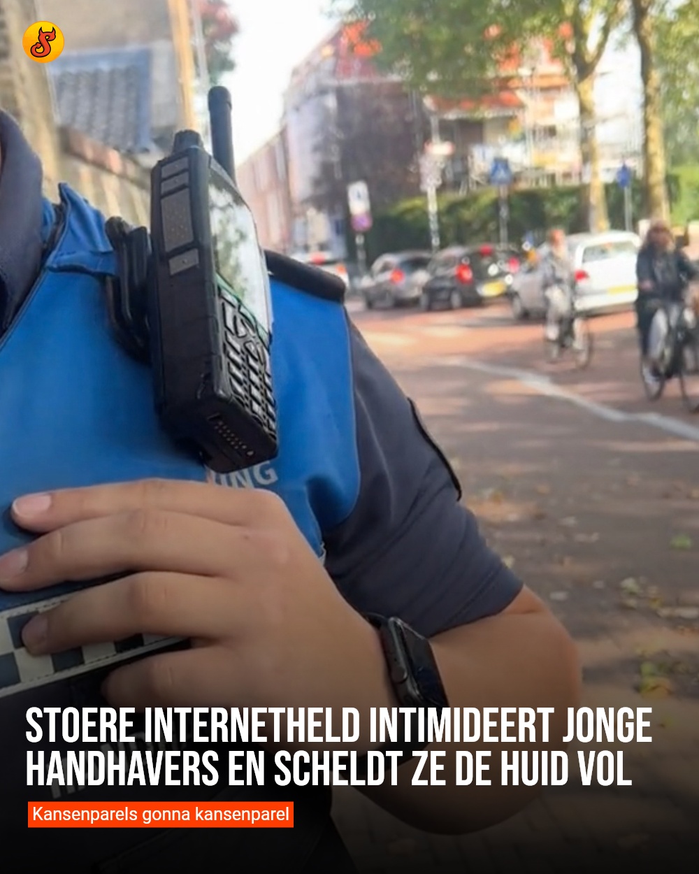 Stoere internetheld intimideert jonge handhavers en scheldt ze de huid vol