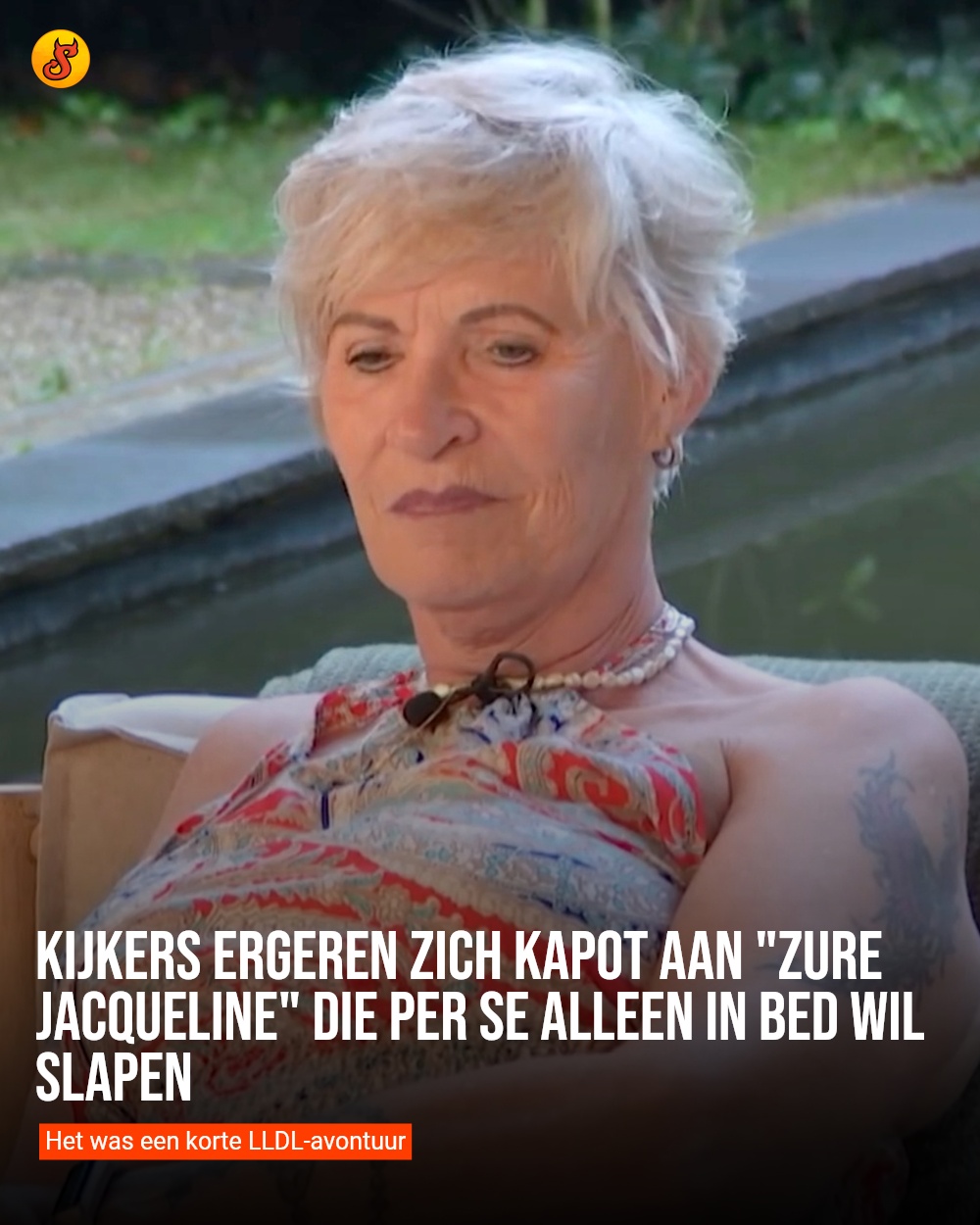 Kijkers ergeren zich kapot aan "zure Jacqueline" die per se alleen in bed wil slapen