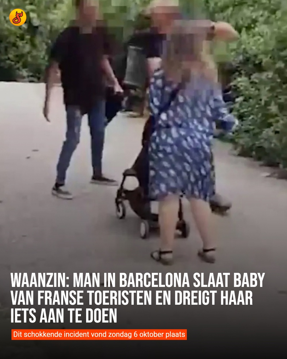 Waanzin: Man in Barcelona slaat baby van Franse toeristen en dreigt haar iets aan te doen