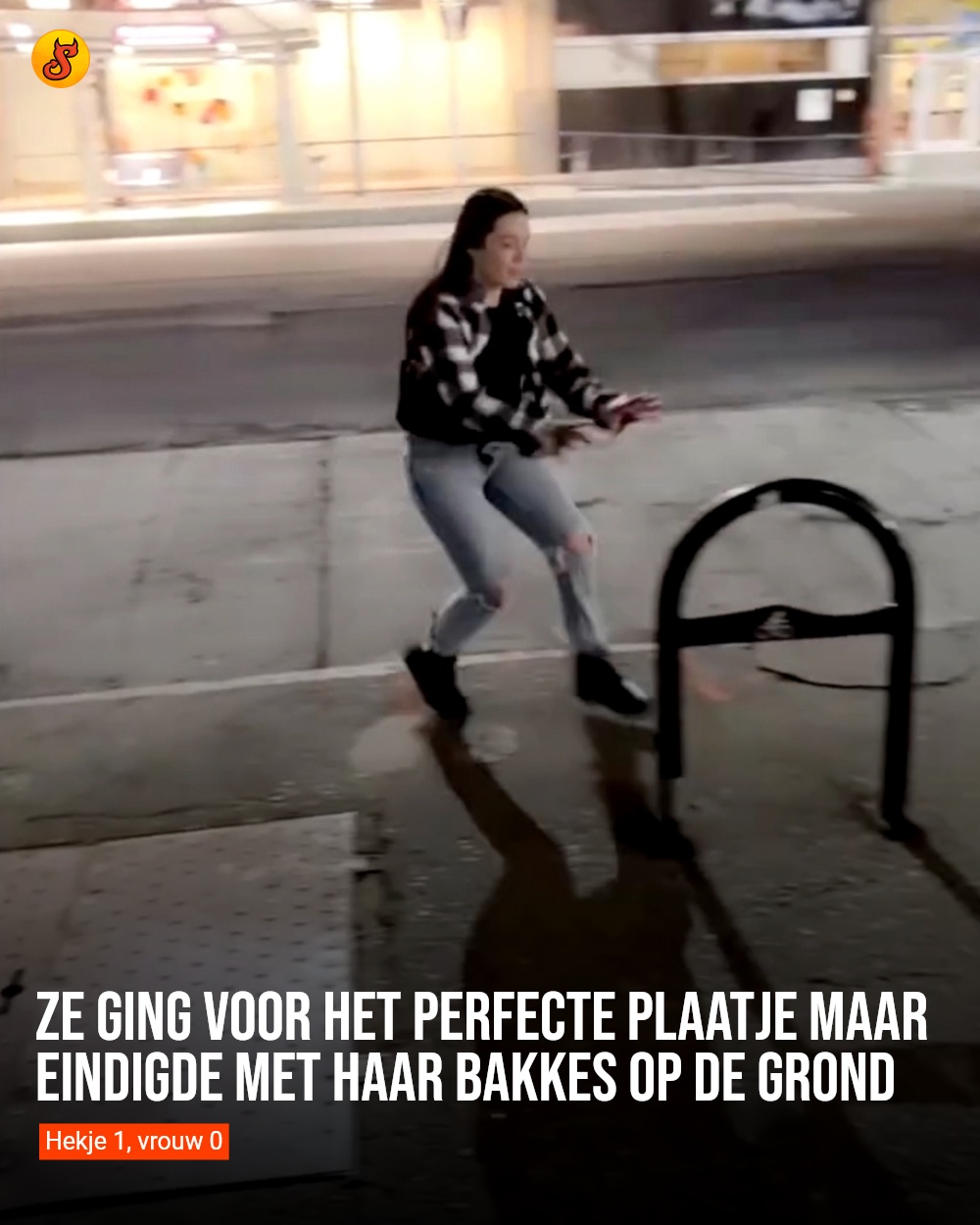 Ze ging voor het perfecte plaatje maar eindigde met haar bakkes op de grond