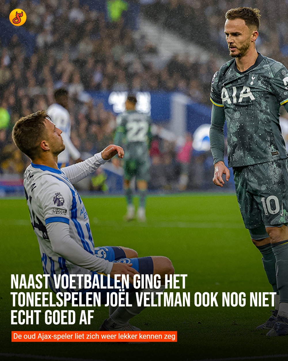 Naast voetballen ging het toneelspelen Joël Veltman ook nog niet echt goed af
