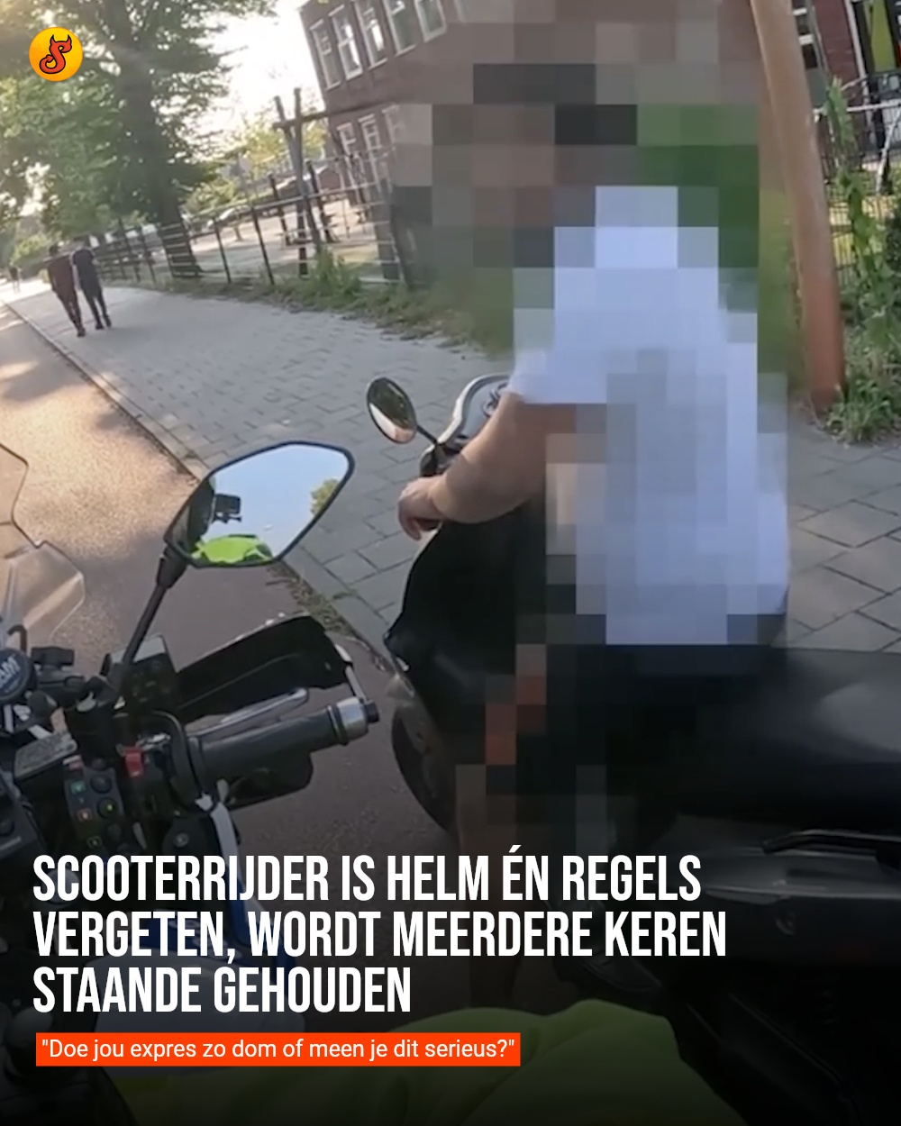 Scooterrijder is helm én regels vergeten, wordt meerdere keren staande gehouden