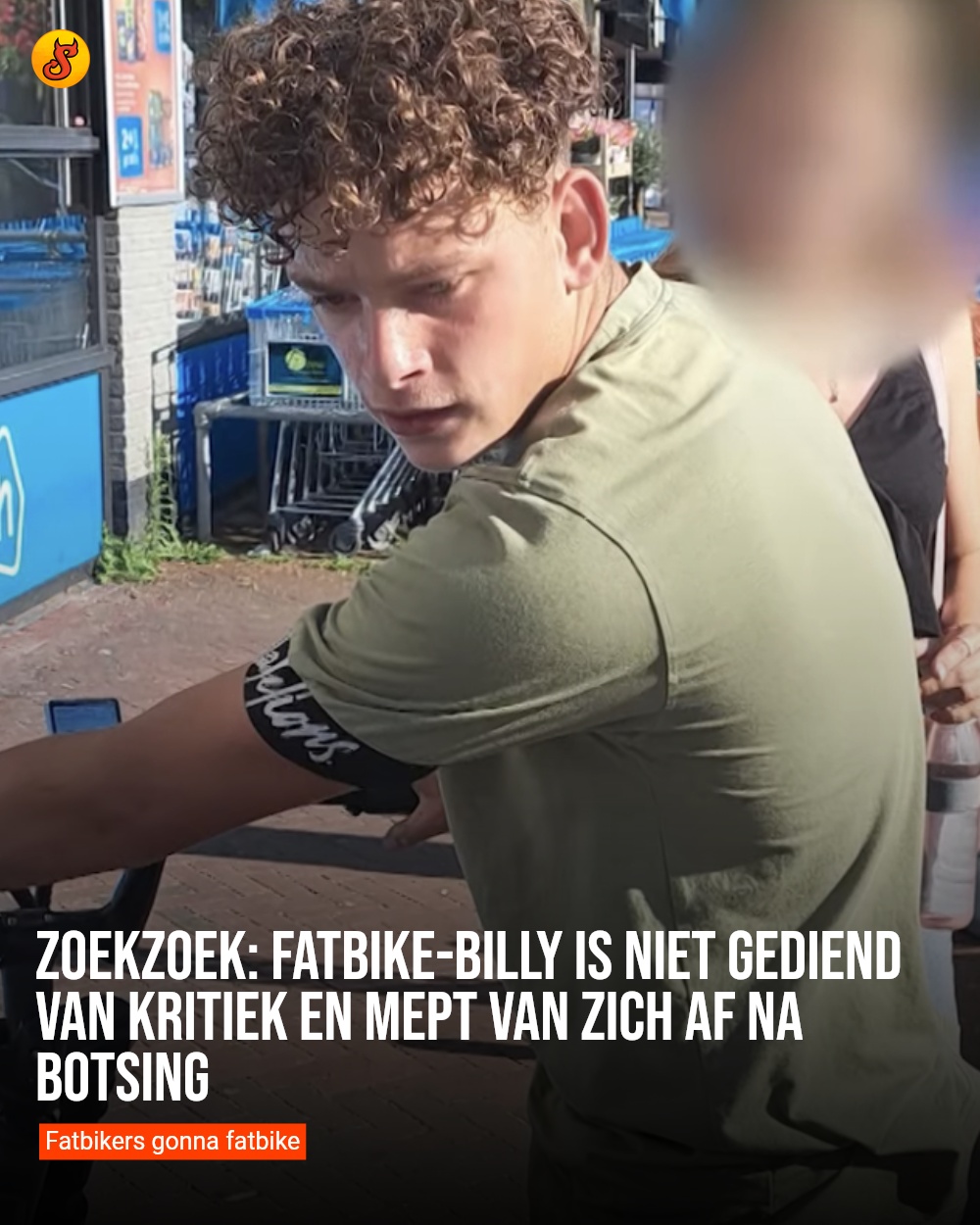 Zoekzoek: Fatbike-Billy is niet gediend van kritiek en mept van zich af na botsing