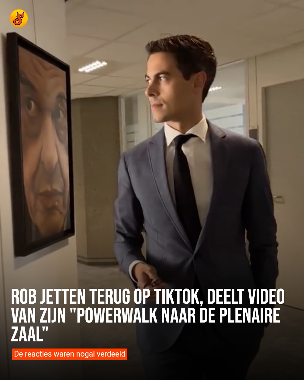 Rob Jetten terug op TikTok, deelt video van zijn "powerwalk naar de plenaire zaal"