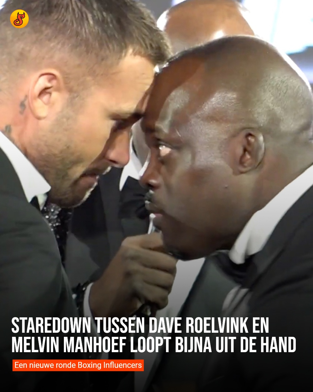 Staredown tussen Dave Roelvink en Melvin Manhoef loopt bijna uit de hand