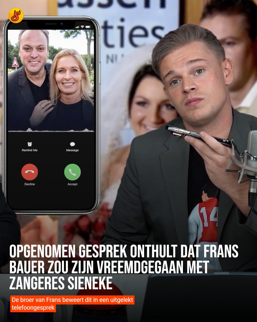 Opgenomen gesprek onthult dat Frans Bauer zou zijn vreemdgegaan met zangeres Sieneke