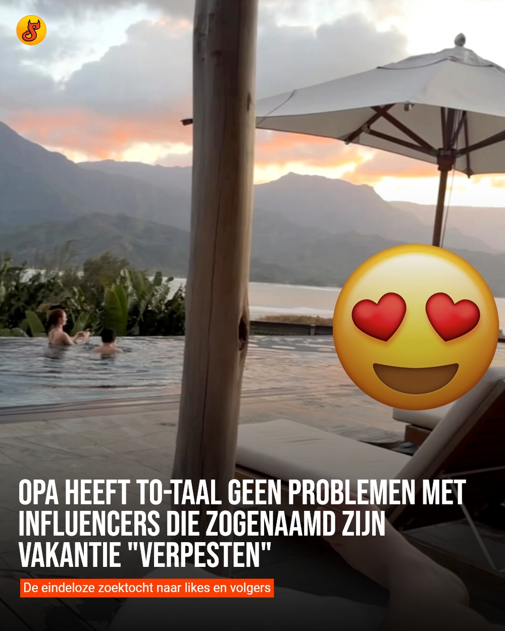 Opa heeft to-taal geen problemen met influencers die zogenaamd zijn vakantie "verpesten"
