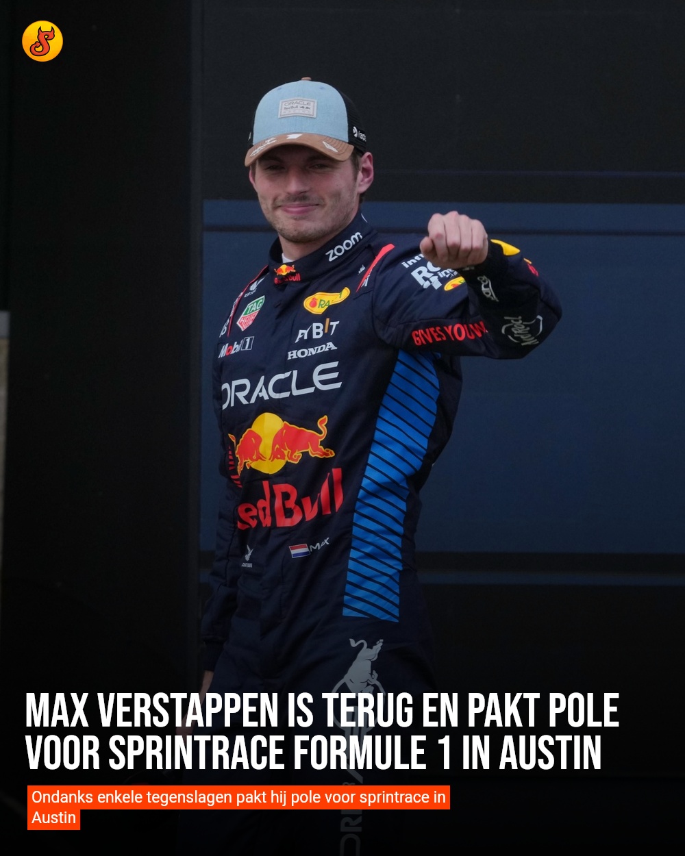 Max Verstappen is terug en pakt pole voor sprintrace Formule 1 in Austin