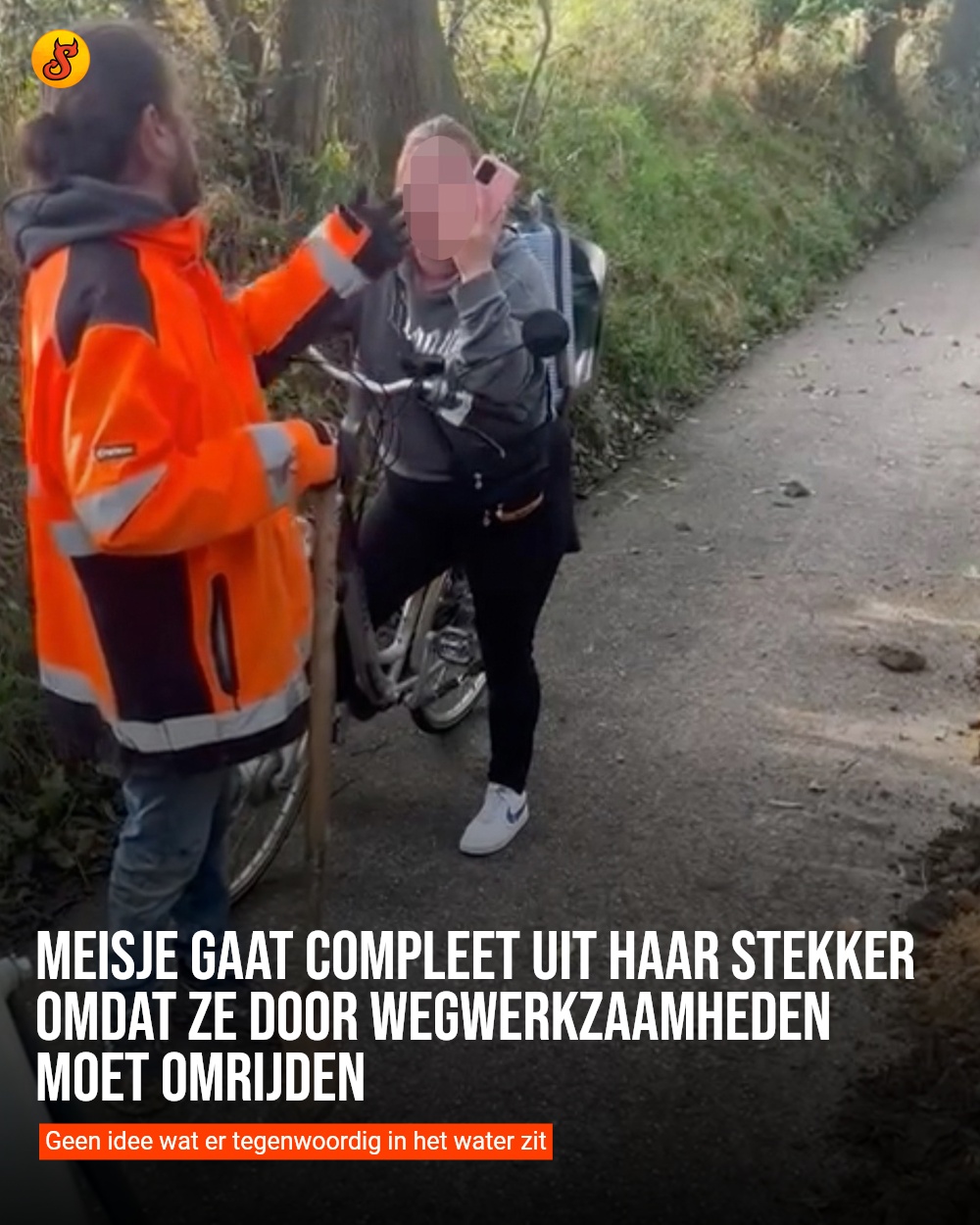 Meisje gaat compleet uit haar stekker omdat ze door wegwerkzaamheden moet omrijden