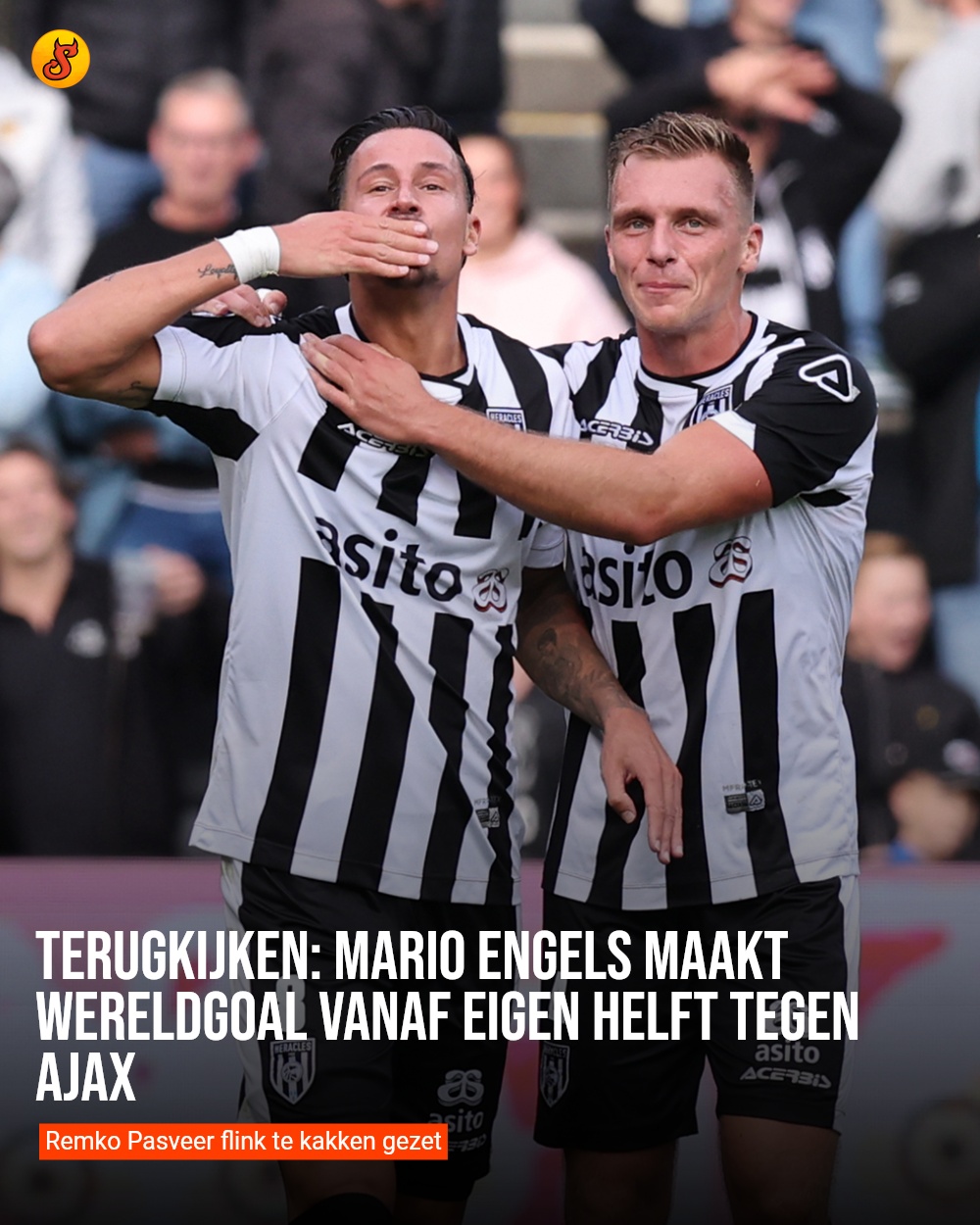 Terugkijken: Mario Engels maakt wereldgoal vanaf eigen helft tegen Ajax