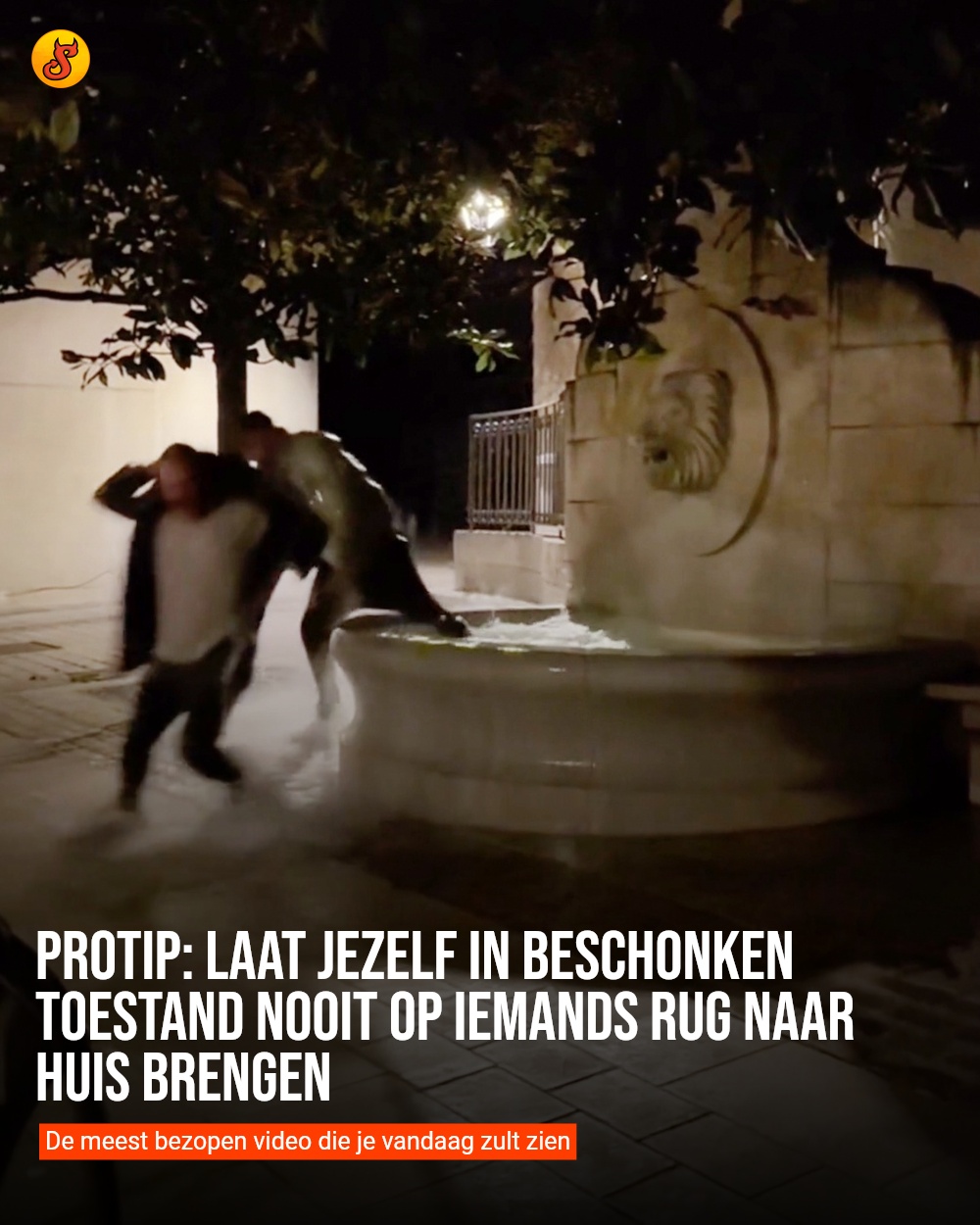 Protip: Laat jezelf in beschonken toestand nooit op iemands rug naar huis brengen