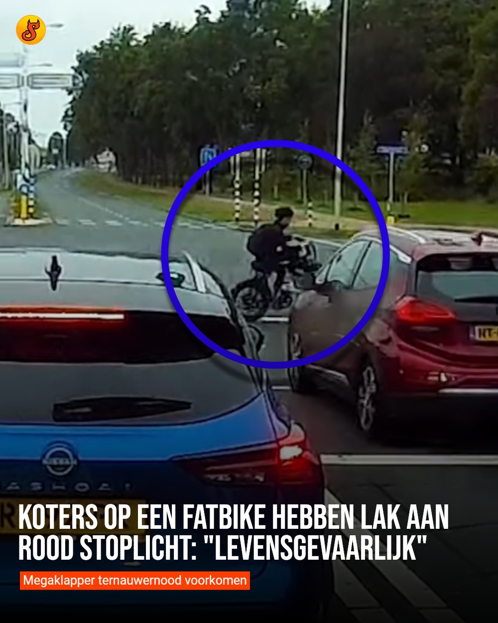Koters op een fatbike hebben lak aan rood stoplicht: "Levensgevaarlijk"