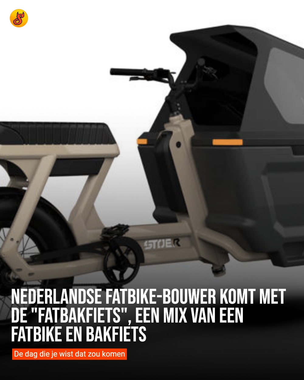 Nederlandse fatbike-bouwer komt met de "fatbakfiets", een mix van een fatbike en bakfiets