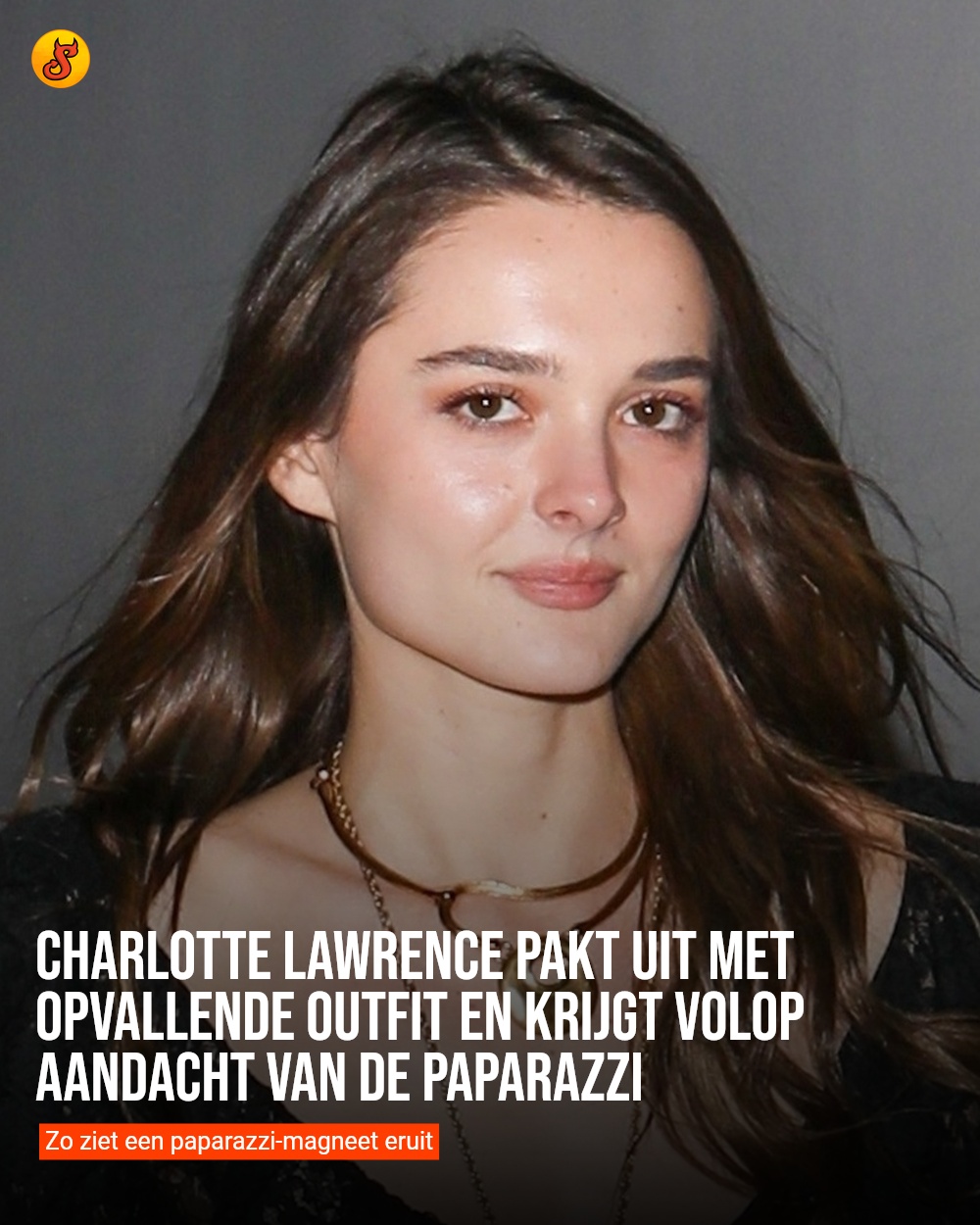 Charlotte Lawrence pakt uit met opvallende outfit en krijgt volop aandacht van de paparazzi