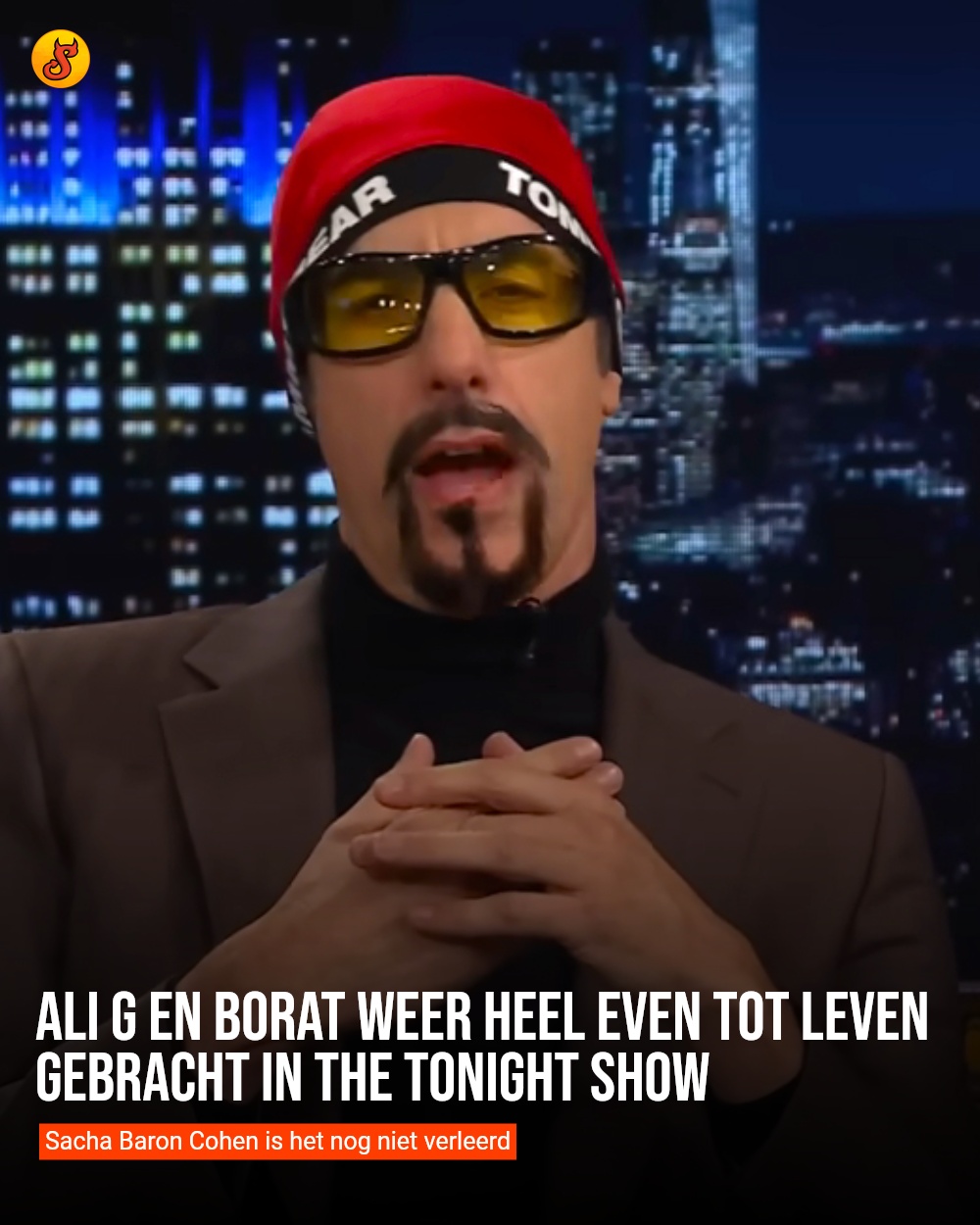 Ali G en Borat weer heel even tot leven gebracht in The Tonight Show