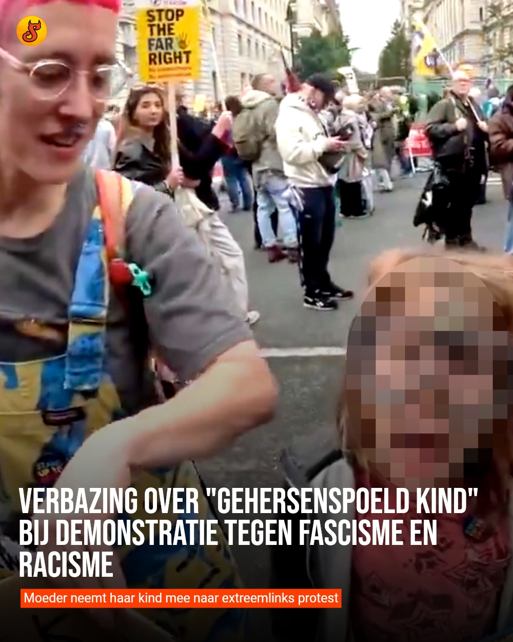 Verbazing over "gehersenspoeld kind" bij demonstratie tegen fascisme en racisme