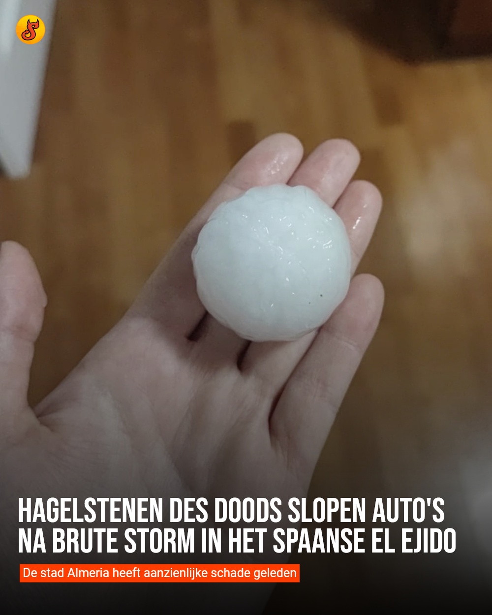 Hagelstenen des doods slopen auto's na brute storm in het Spaanse El Ejido