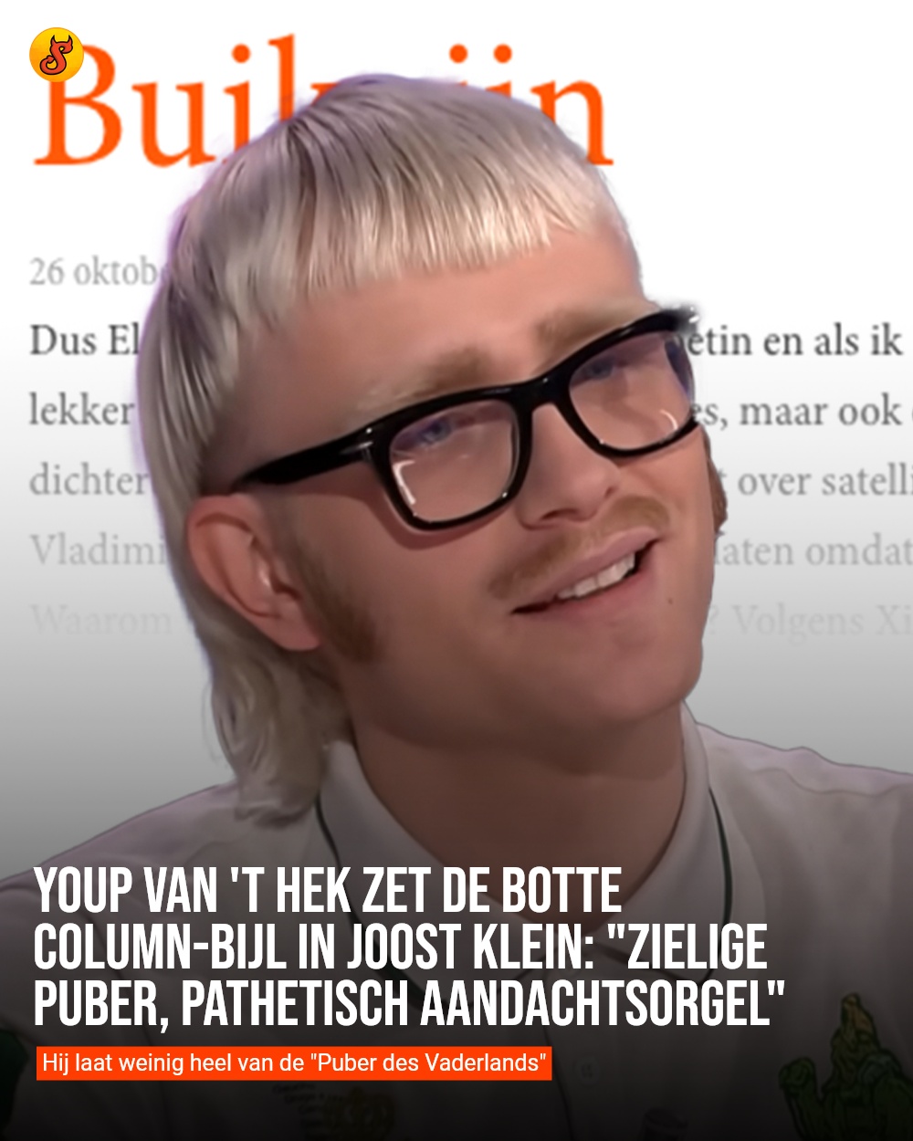 Youp van 't Hek zet de botte column-bijl in Joost Klein: "Zielige puber, pathetisch aandachtsorgel"