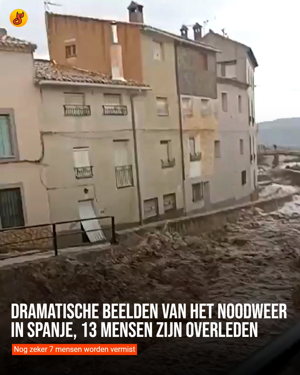 Dramatische beelden van het noodweer in Spanje, 13 mensen zijn overleden